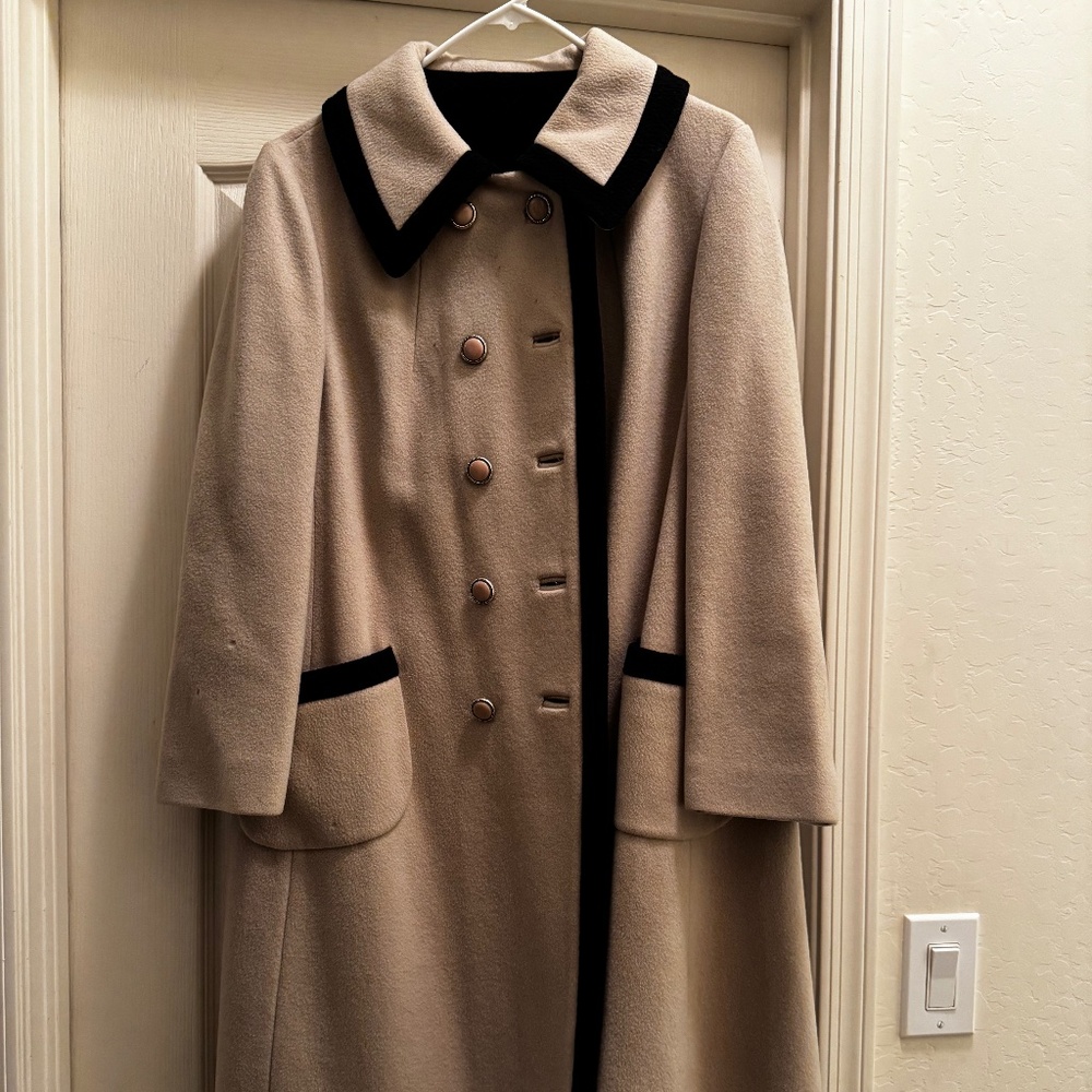 Vintage 60s Wool Peacoat – Mod Jackie O Style – L/XL